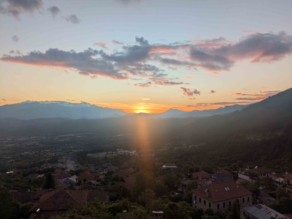 sunset from hotel window
